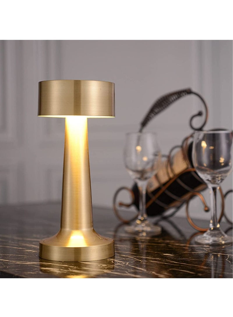 ELTRAZONE Table Lamp,Modern Rechargeable Cordless Touch Sensor LED Desk lamp 3 Ways Dimming,with USB Cord for Bar Restaurant Bedroom Bedside Nightstand Lighting (GOLD) - Image 2