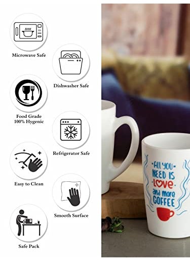 Luminarc Luminarc Opalware Large Coffee Mugs Set of 6 Pieces 320ml LM-N8731  - Image 5