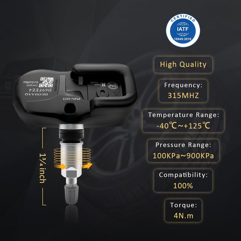 Marsflex حساس ضغط الإطارات Marsflex TPMS 42607-33021 متوافق مع تويوتا راف4 كامري 4رانر تاكوما كورولا، لكزس سايون بونتياك استبدال حساسات مراقبة ضغط الإطارات PMV-107J 42607-33011 42607-06011 315MHz 4 قطع - Image 3