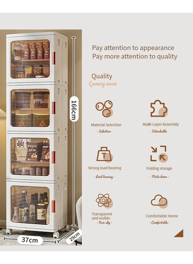 keke - 4 Layers Household Living Room Folding Storage Cabinet - Image 1