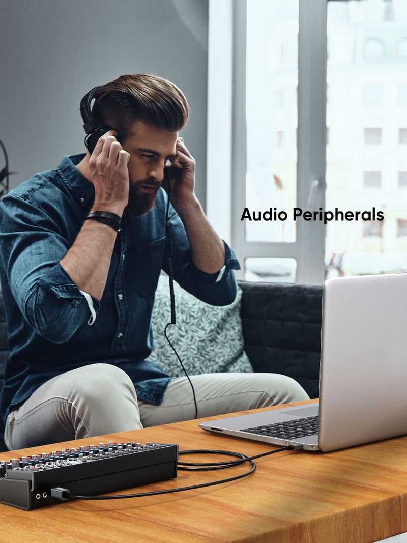 CableCreation كابل كرييشن USB طابعة طويل 10 أقدام، كابل طابعة USB 2.0 إلى الكمبيوتر، كابل طابعة USB A إلى B لـ HP، Brother، Epson، Canon، بيانو، Dac، علبة ألمنيوم، رمادي فضائي - Image 3