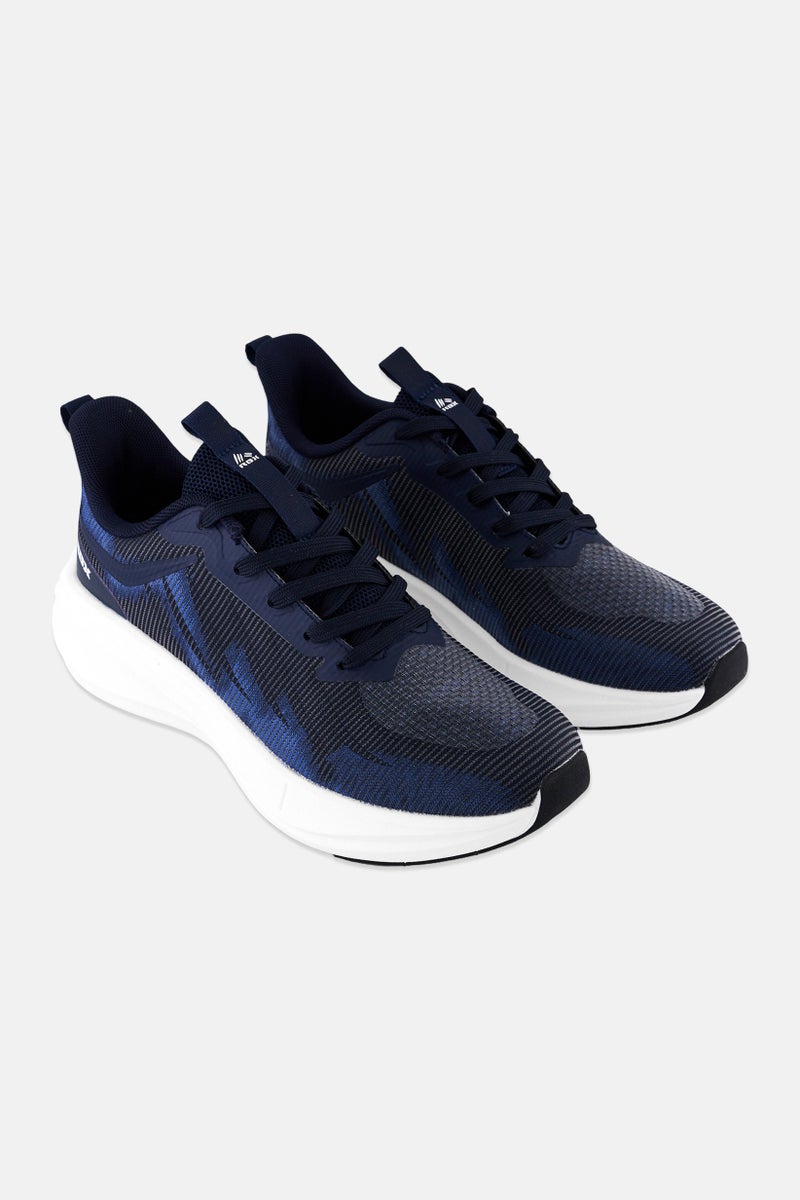 RBX Men Mesh Lace Up Running Shoes, Navy Blue - Image 1