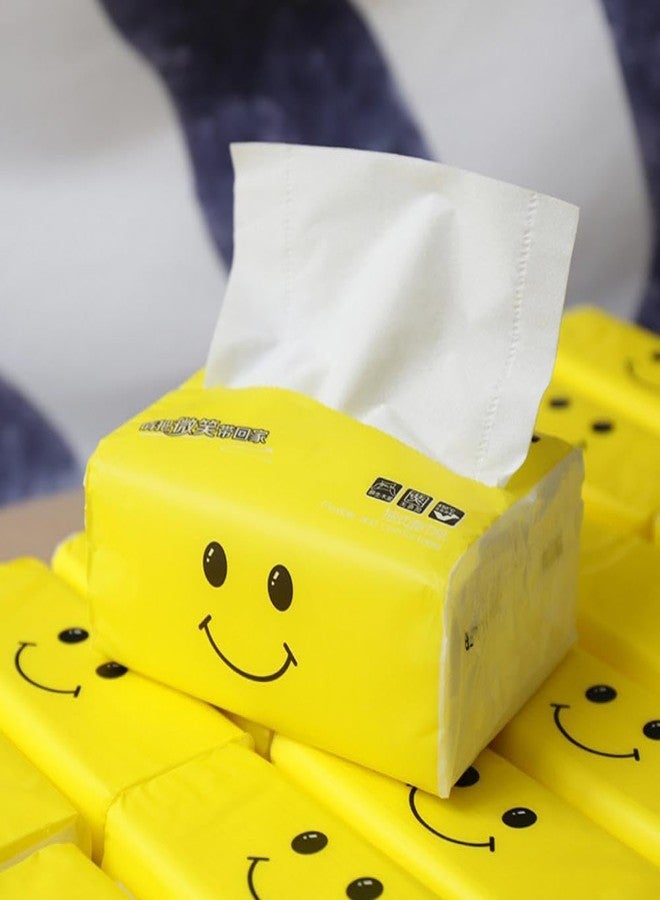 DCELLA Facial Tissue Soft, Tissue Paper Napkins | Table Top | Plain 4 Ply 300 Tissue Packets (Pack of 3, Yellow) - Image 2
