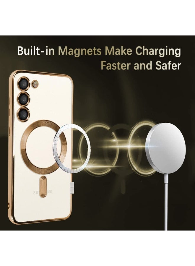 Magnetic Clear Case for Samsung Galaxy S25 FE with Camera Lens Protector Magsafe Compatible Electroplated Soft TPU Shockproof Anti-Scratch Phone Case for Galaxy S25 FE - Image 2