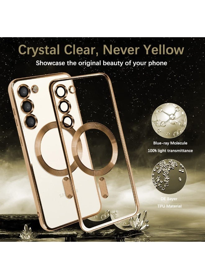 Magnetic Clear Case for Samsung Galaxy S25 FE with Camera Lens Protector Magsafe Compatible Electroplated Soft TPU Shockproof Anti-Scratch Phone Case for Galaxy S25 FE - Image 3