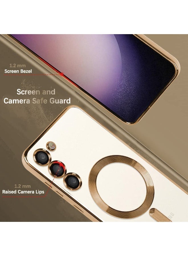 Magnetic Clear Case for Samsung Galaxy S25 FE with Camera Lens Protector Magsafe Compatible Electroplated Soft TPU Shockproof Anti-Scratch Phone Case for Galaxy S25 FE - Image 4