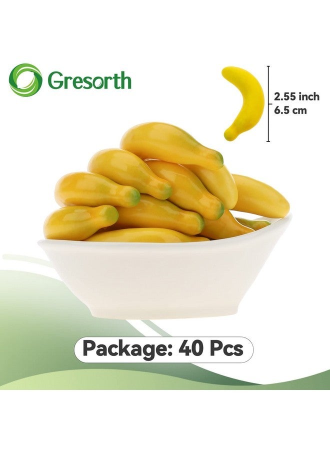 Gresorth Gresorth 40pcs Mini Artificial Yellow Banana Decoration Fake Fruit Home Party Christmas DIY Material - 3.5 cm  - Image 2