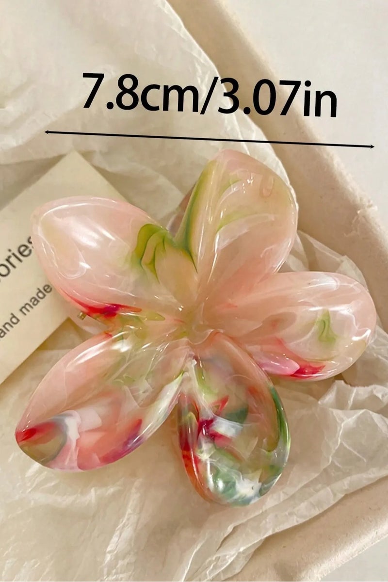 Miamia 4 Pcs Large Gradient Pink Blue Green Red Hair Clips, Fashionable and Practical Design, Suitable for Daily, Leisure, Party, Commute, Vacation, Hair Styling, Makeup, Clothing Matching, Hair Clips, Chin Clips, Hair Clips, Hair Clips, School Supplies, College Multi-color - Image 5
