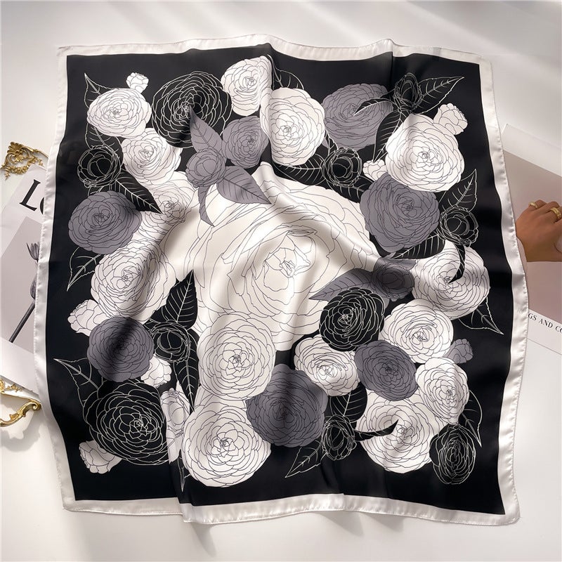 Factory wholesale scarves ladies scarf shawls 70cm Korean small square silk satin printed spring and summer sunscreen scarf  - Image 5