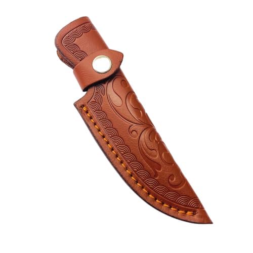 UCCKEYI Leather Sheath Fixed Blade Straight Knife Leather Sheath Scabbard Pouch Brown/Black (Brown) - Image 2