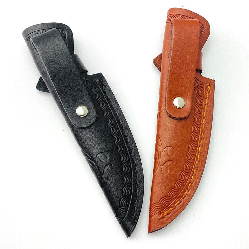 UCCKEYI Leather Sheath Fixed Blade Straight Knife Leather Sheath Scabbard Pouch Brown/Black (Brown) - Image 5