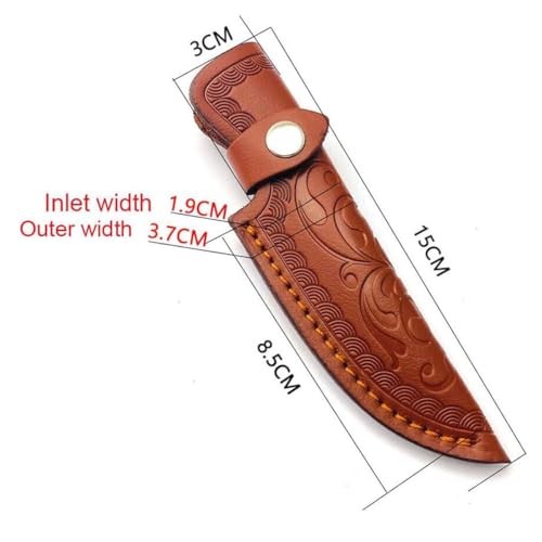 UCCKEYI Leather Sheath Fixed Blade Straight Knife Leather Sheath Scabbard Pouch Brown/Black (Brown) - Image 3