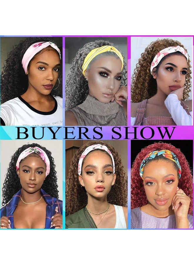 CINHOO Curly Wave Loose Wave Headband Wigs With Headbands Attached Half Wigs For Black Women Cute Dark Gray Wig Afro Kinky Curly Black Hair Wig Synthetic Headband Wigs For Black Women(Silver Grey) - Image 4