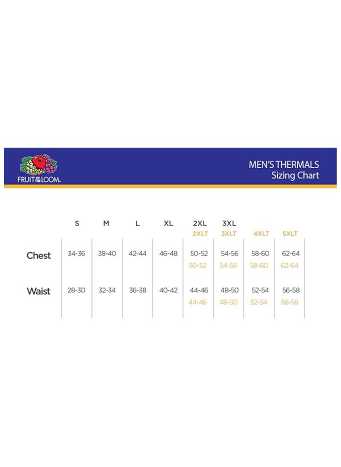 FRUIT OF THE LOOM - ملابس داخلية حرارية سفلية مقلوبة من فواكه الغزل للرجال من قماش وفل وقطن معاد تدويره - Image 1