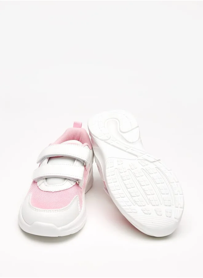 Kappa Girls' Textured Sneakers with Hook and Loop Closure