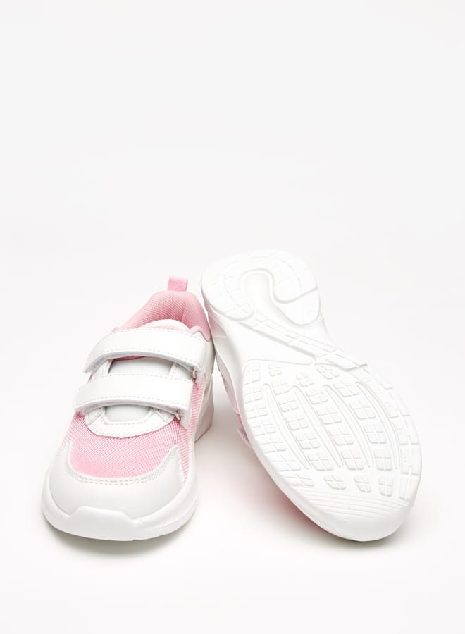 Kappa Girls' Textured Sneakers with Hook and Loop Closure  - Image 2