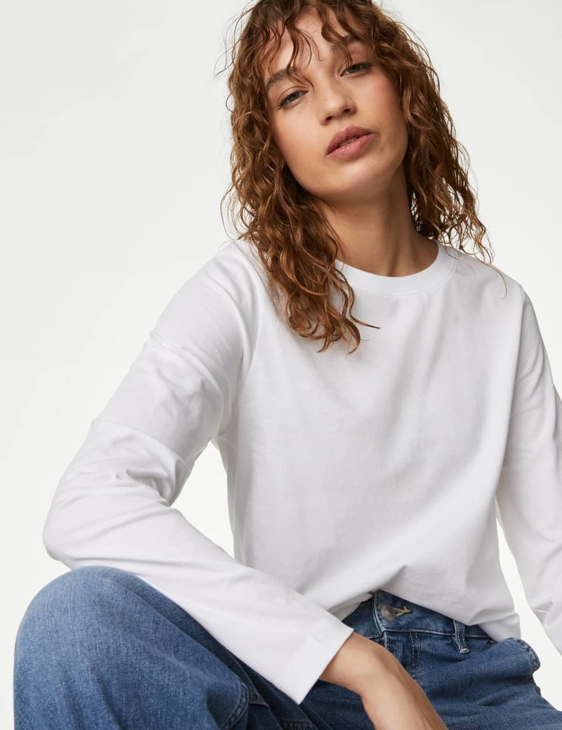 Marks & Spencer ماركس آند سبنسر تي شيرت قطن نقي للاستخدام اليومي - Image 2