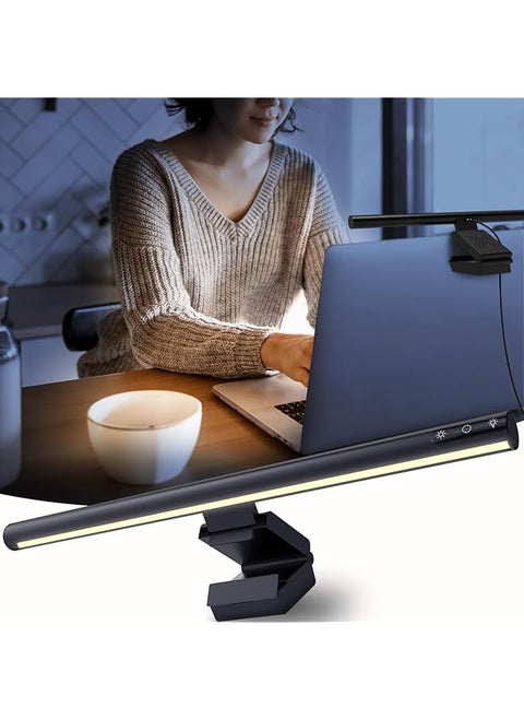 Monitor Screen Led Light Eye Caring Metal Led Desk Lamp For Flat Curved Pc Monitors 3 Level Brightness 5 Color Temperatures Long Sitting Reminder Function Ideal For Home Office Study Gami
