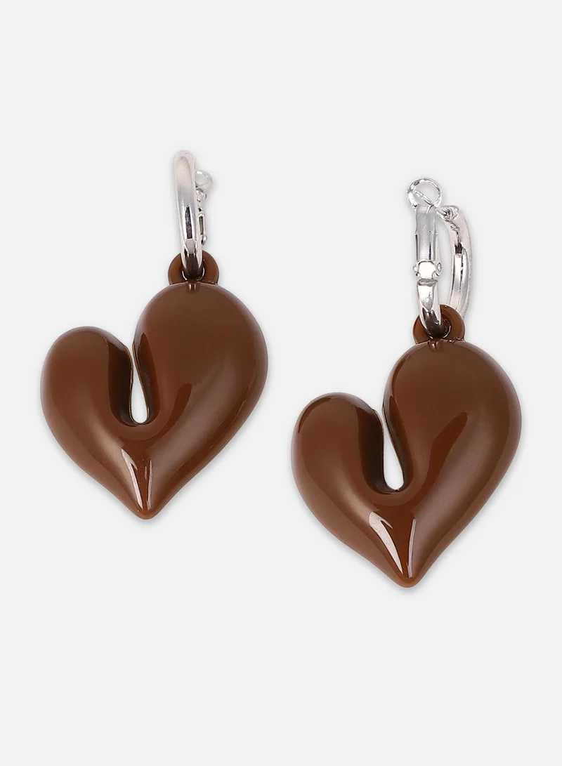 سوهي Women's The Fluid-Coeur Hoop Earrings