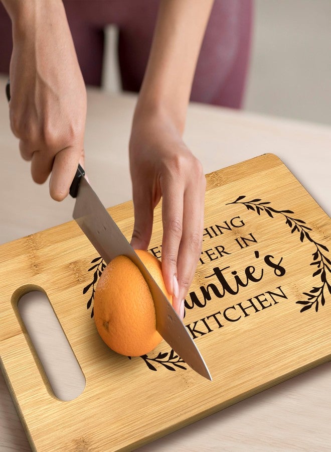 FONDCANYON Auntie Gifts, Gifts For Auntie, Everything Is Better In Auntie's Kitchen Aunt Gift Bamboo Cutting Board Kitchen Decor, Auntie Gifts For Auntie Aunt Birthday Christmas From Nephew Niece - Image 5