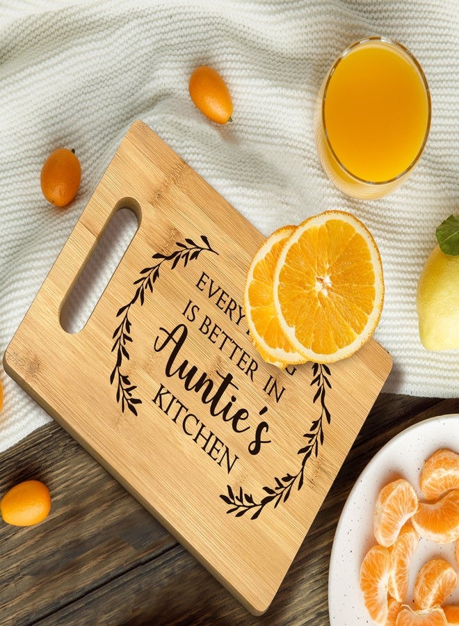 FONDCANYON Auntie Gifts, Gifts For Auntie, Everything Is Better In Auntie's Kitchen Aunt Gift Bamboo Cutting Board Kitchen Decor, Auntie Gifts For Auntie Aunt Birthday Christmas From Nephew Niece - Image 4