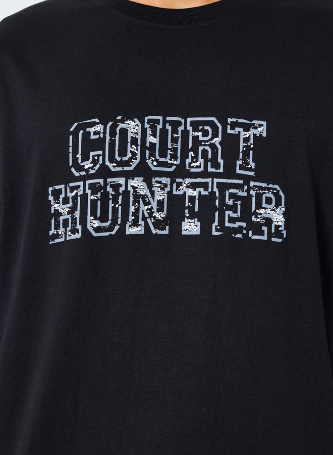 Styli Men Black Oversized Printed Jersey T-Shirt - Image 4