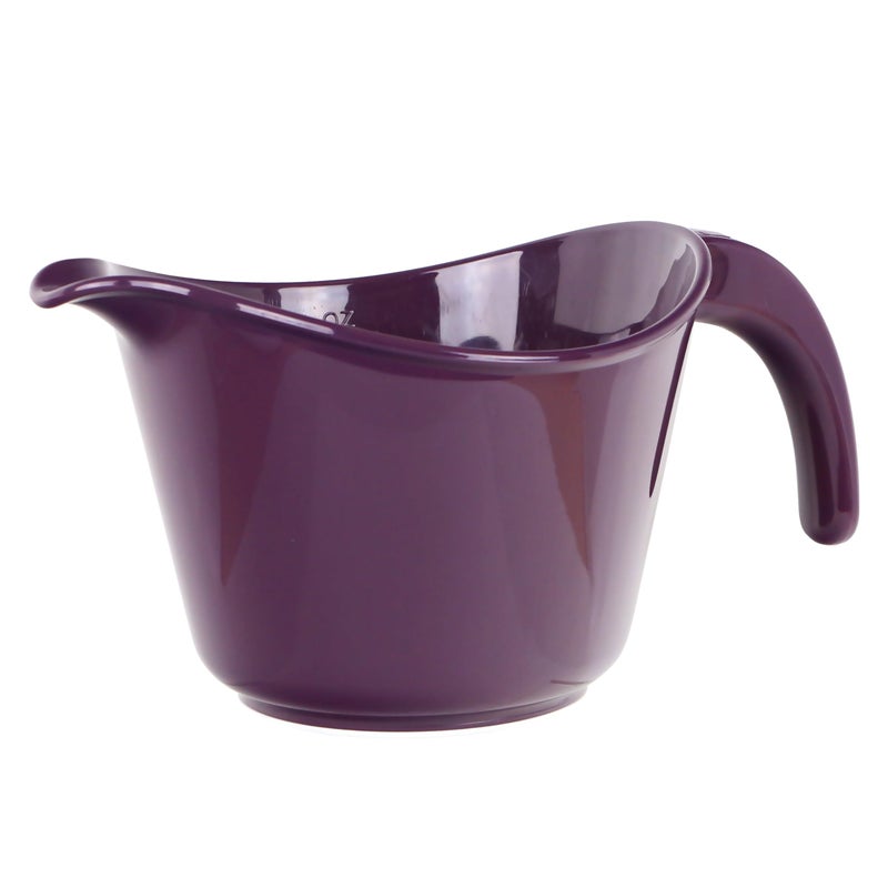 Reston Lloyd Reston Lloyd Batter Bowl With Pour Spout NonSlip Base Erogonomic Space Saving Detachable Handle 2 QT Heavy Duty BPAFree Microwave  Dishwasher Safe Plum 