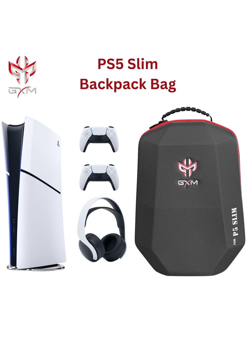 iCore iCore GXM PlayStation 5 Slim Travel Back Pack for PS5 Slim Console Shockproof, Polyester & EPE Material, Canvas Shell, Dacron Lining, Dustproof - Black  - Image 1