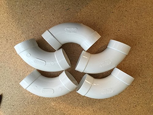 VACULINE CENTRAL VACUUM 5 PACK 90 DEGREE SWEEP ELBOW PVC 