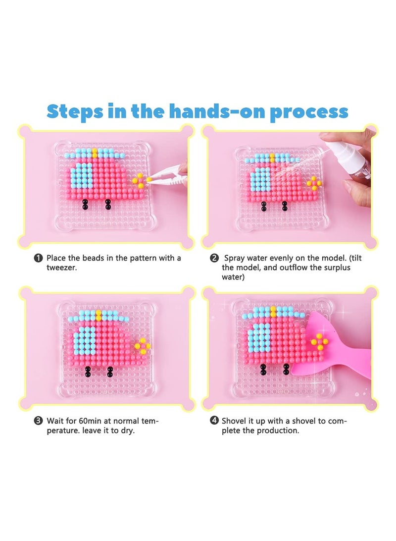 SYOSI Water Fuse Beads, 24 Colors Water Spray Beads Set, 4800pcs Non Toxic Magic Beads, DIY Refill Compatible Water Sticky Beads Frozen for Hand Making Puzzle Educational Toys for Kids Beginners Gift - Image 4