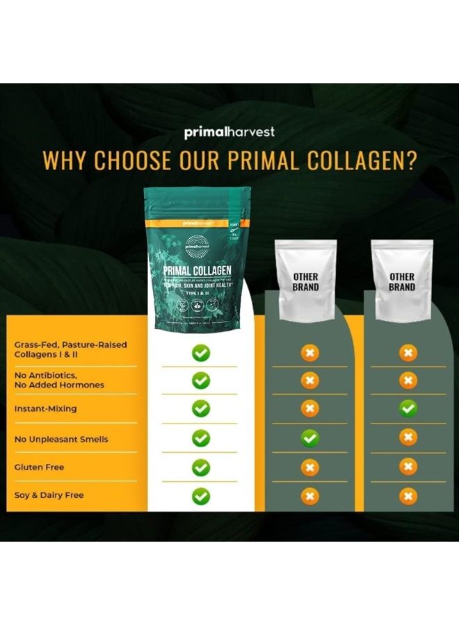 Primal Harvest مسحوق الكولاجين للنساء أو الرجال، مسحوق ببتيدات الكولاجين من النوع الأول والثالث، 10 أونصات لدعم الشعر والبشرة والأظافر والمفاصل كولاجين هيدروكسي في مسحوق - Image 5
