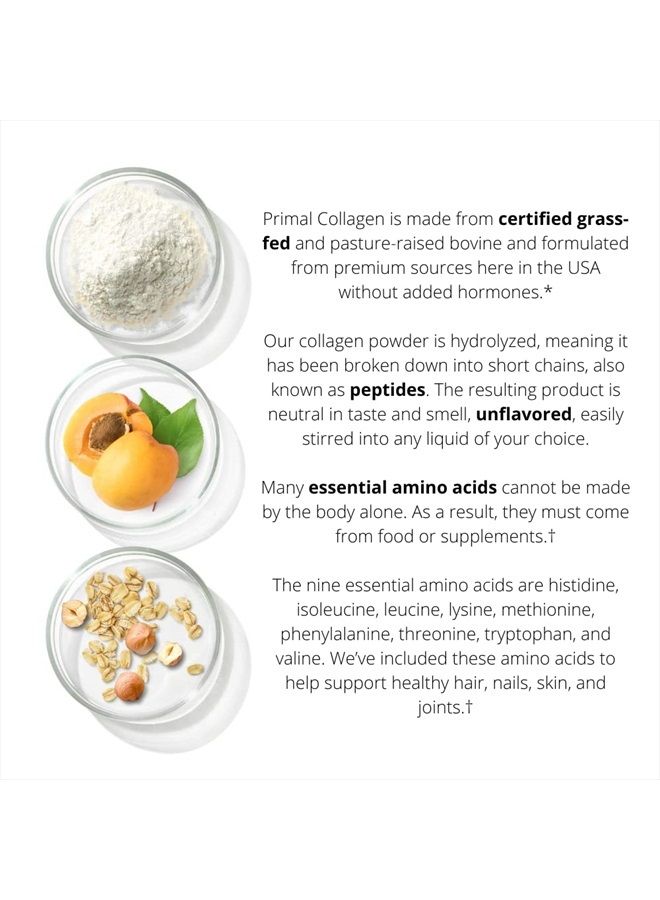 Primal Harvest مسحوق الكولاجين للنساء أو الرجال، مسحوق ببتيدات الكولاجين من النوع الأول والثالث، 10 أونصات لدعم الشعر والبشرة والأظافر والمفاصل كولاجين هيدروكسي في مسحوق - Image 4