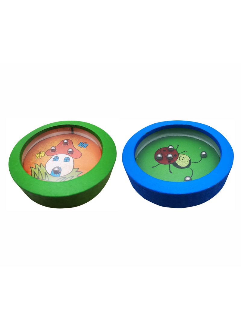 Cartoon Wooden Maze Ball Toys Handheld Maze Games for Kids Party Favors Party Games (2 pcs set)) - Image 1