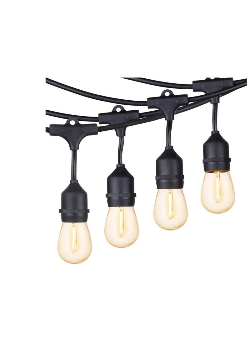Generic Outdoor String Lights with Edison LED Bulbs – Waterproof Patio Garden Decorative Hanging Lights for Party, Wedding, Balcony, Backyard, Café, Bistro & Home Ambiance Lighting - Image 1