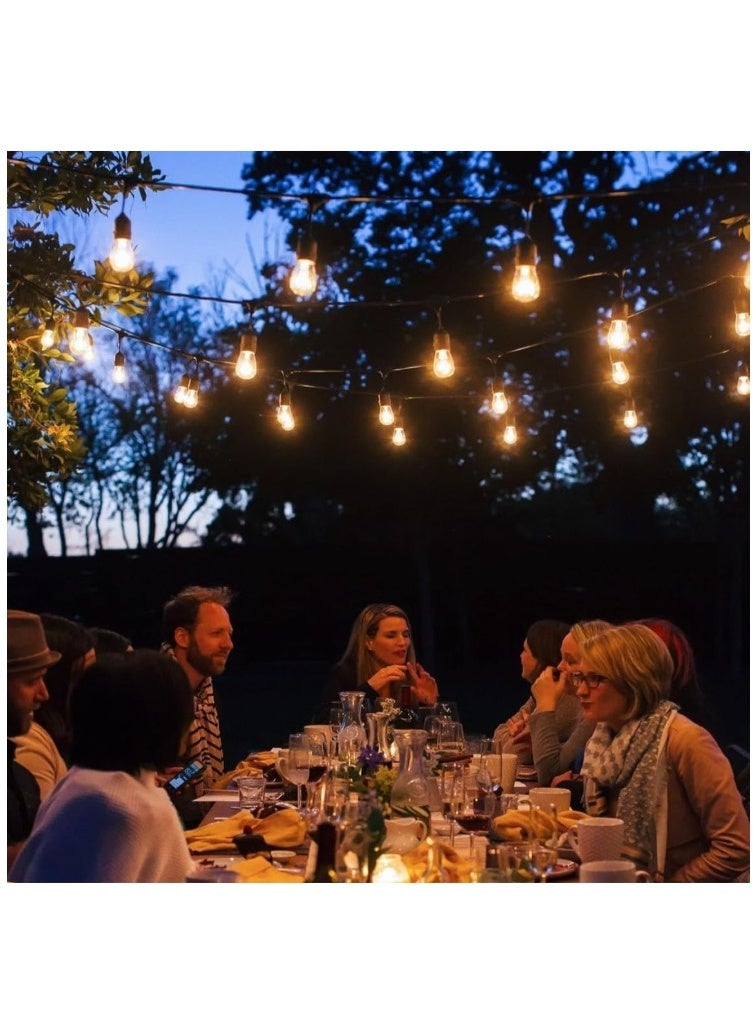 Generic Outdoor String Lights with Edison LED Bulbs – Waterproof Patio Garden Decorative Hanging Lights for Party, Wedding, Balcony, Backyard, Café, Bistro & Home Ambiance Lighting - Image 2