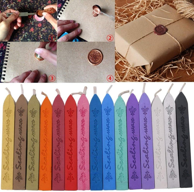 klarako Sealing Seal Wax with Wicks Cord Wick Sealing Seal Wax Sticks For Retro Vintage Postage Letter - Image 2