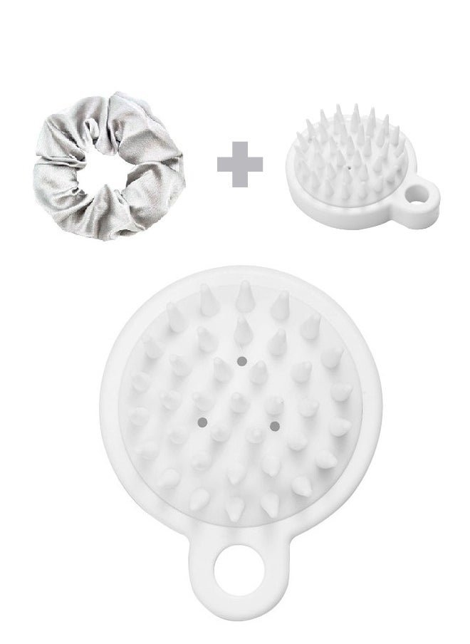 Generic Hair Scalp Massager Shampoo Brush for Shower, Scalp Scrubber with Soft Silicone Bristles for Hair Growth & Dandruff Treatment, Wet Dry Oil Hair Massager for All Hair Types of Women (White)  - Image 1