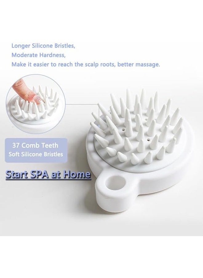 Generic Hair Scalp Massager Shampoo Brush for Shower, Scalp Scrubber with Soft Silicone Bristles for Hair Growth & Dandruff Treatment, Wet Dry Oil Hair Massager for All Hair Types of Women (White)  - Image 3
