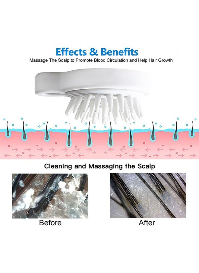 Generic Hair Scalp Massager Shampoo Brush for Shower, Scalp Scrubber with Soft Silicone Bristles for Hair Growth & Dandruff Treatment, Wet Dry Oil Hair Massager for All Hair Types of Women (White)  - Image 4