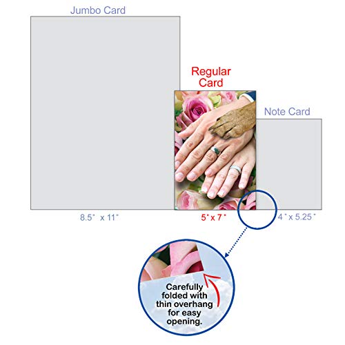 NobleWorks Funny Wedding Congratulations Greeting Card with 5 x 7 Inch Envelope (1 Card) Congrats, Man, Woman - Thank You Hands And Dog Paw 9027 - Image 4
