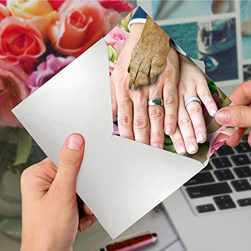 NobleWorks Funny Wedding Congratulations Greeting Card with 5 x 7 Inch Envelope (1 Card) Congrats, Man, Woman - Thank You Hands And Dog Paw 9027 - Image 5