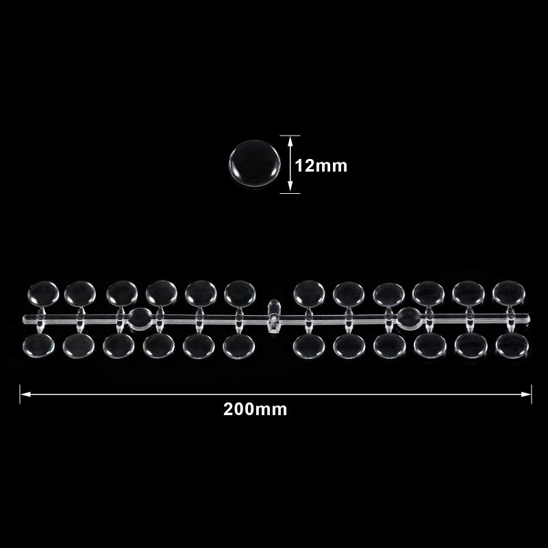 Maitys 480 Tips Round False Nail Display Tips Clear Nail Color Display Chart Card Sticks with Adhesive Sticker for Bottles Colorful Polish DIY Training Practicing Displaying - Image 3