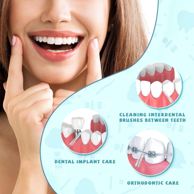 Bozenu 100PCS Interdental Brushes for Braces Cleaning Kit - Bright Colors - Image 5
