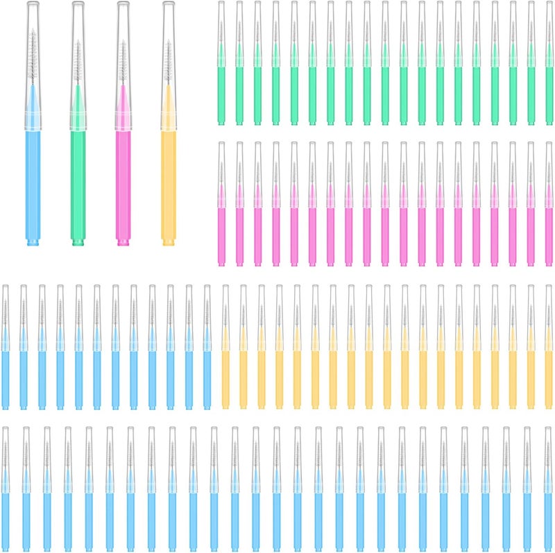 Bozenu 100PCS Interdental Brushes for Braces Cleaning Kit - Bright Colors - Image 1
