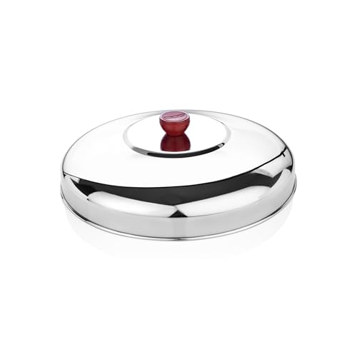 Embassy Stainless Steel Multipurpose Dosa Lid with Knob | Size - 2 | Diameter - 26 cms | Cover/Lid for Utensils, Tava, Topes, Kadhai, Pots and Pans - Image 1