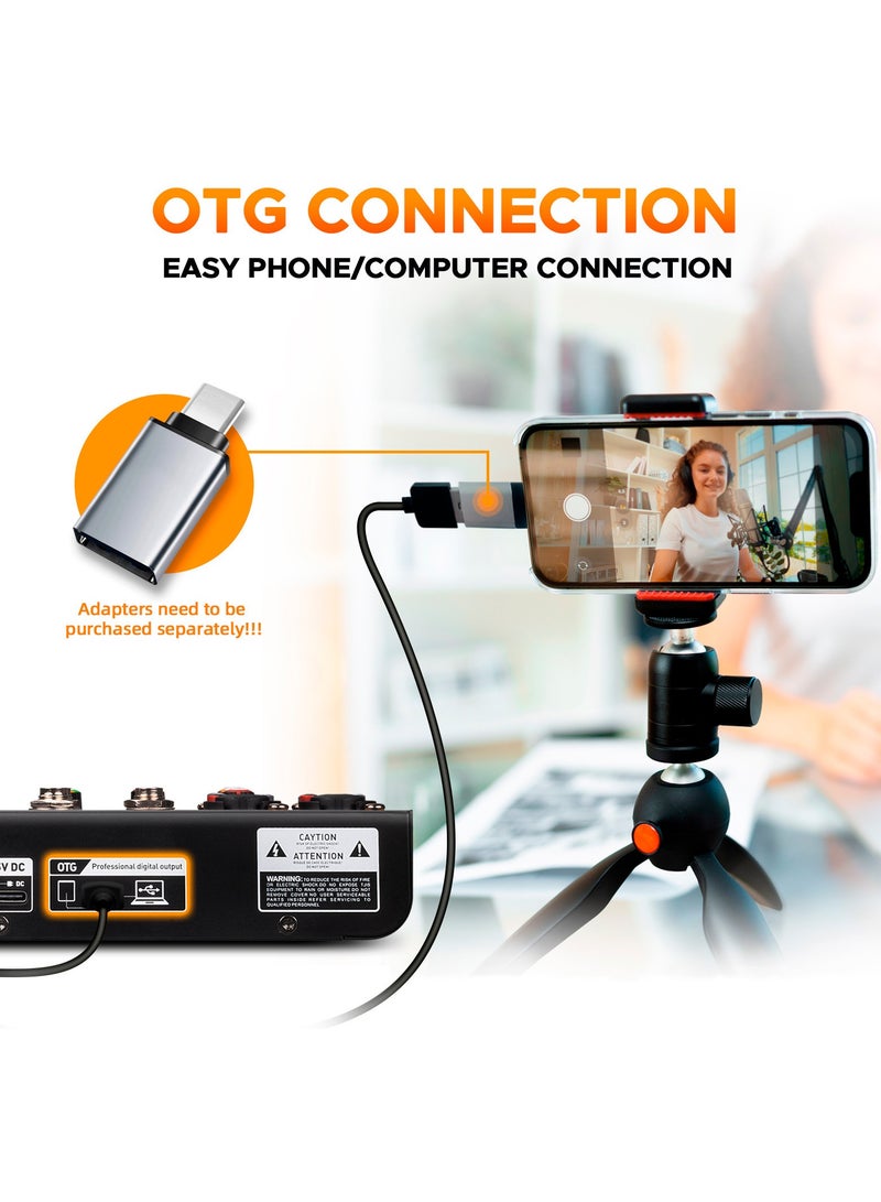 Mini Four Way mixing console with OTG effect Live Broadcast Sound Card - Image 5