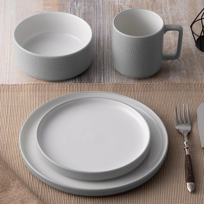 Noritake طقم تقديم نوريتاكي كولورتيكس رمادي حجري 4 قطع خدمة لشخص واحد - Image 2