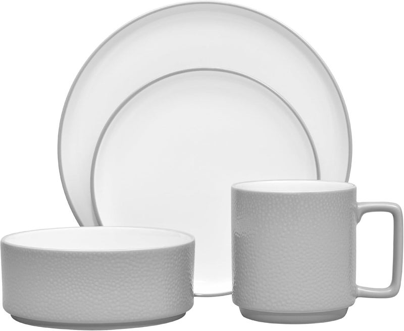 Noritake طقم تقديم نوريتاكي كولورتيكس رمادي حجري 4 قطع خدمة لشخص واحد - Image 1
