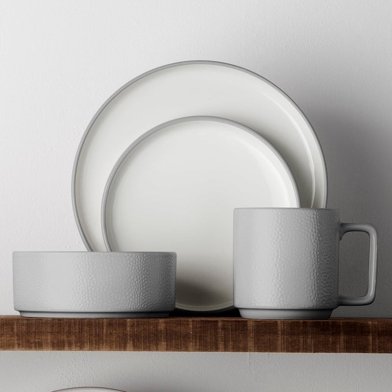 Noritake طقم تقديم نوريتاكي كولورتيكس رمادي حجري 4 قطع خدمة لشخص واحد - Image 3