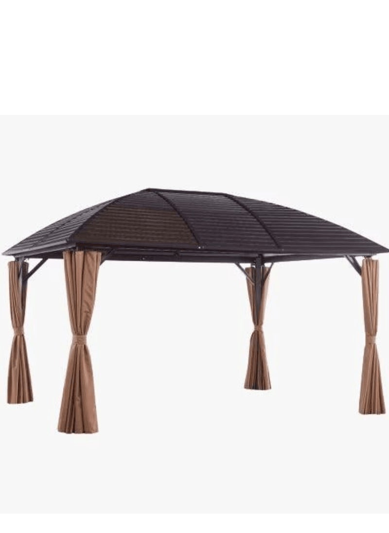 Wooden Twist - Wooden Twist Cupola Roof Aluminum Dome Pergola Gazebo - 3x4 Meter Outdoor Garden Retreat - Image 1